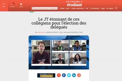 Article dans Le Figaro sur la WebTV du collège Simone Veil