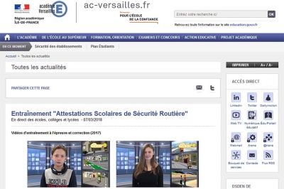 Nos vidéos de l&#039;ASSR sur le site de l&#039;Académie de Versailles